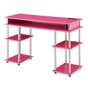 CONVENIENCE CONCEPTS Designs2Go No Tools Student Desk with Charging Station, Pink HI2540334